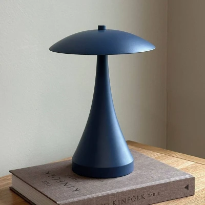 Afbeelding van Dyberg Larsen LED tafellamp Vienna, blauw, hoogte 28 cm