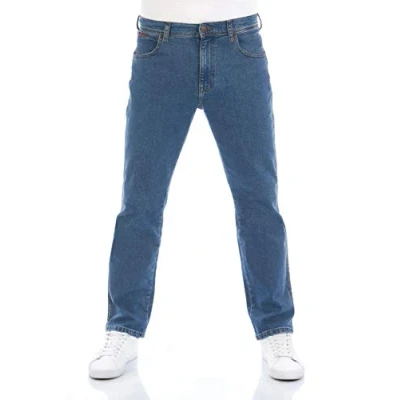 Afbeelding van Wrangler Heren Jeans Broeken Texas Stretch regular/straight Fit Blauw Volwassenen Denim Jeansbroek