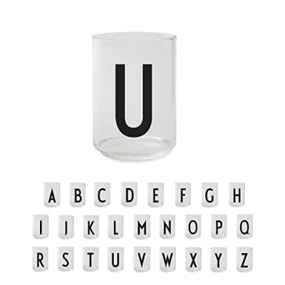 Afbeelding van Design Letters glas met initiaal (A Z) Waterglas Cadeau idee voor Vaderdag papa Borosilicaatglas Cocktailglas / Whiskyglas Mojito Bubble Tea glas, 350 ml