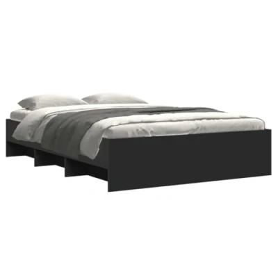 Afbeelding van vidaXL Bedframe bewerkt hout zwart 140x200 cm