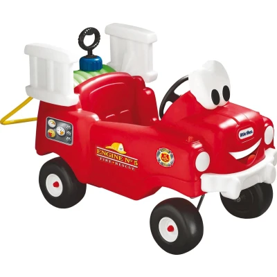 Afbeelding van Little Tikes Cozy Coupe Brandweer Truck Rood Loopauto 84 x 44,5 56 cm Leeftijd: 1+ De afneembare Waterdruktank en Slang spuiten echt water