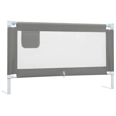 Afbeelding van WOLTU Bedhekje voor kinderen, 150 cm, bedbescherming valbescherming, in hoogte verstelbaar 69 87 Oxford en metaal, donkergrijs, KG003dgr01