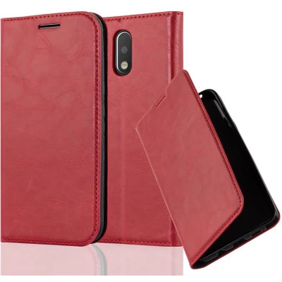 Afbeelding van Cadorabo Hoesje geschikt voor Motorola MOTO G4 / PLUS in APPEL ROOD Beschermhoes met magnetische sluiting, standfunctie en kaartvakje Book Case Cover Etui