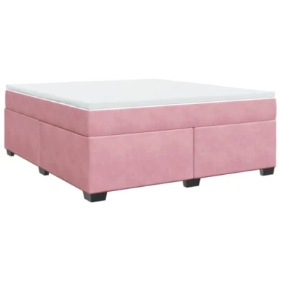 Afbeelding van vidaXL Boxspring met matras fluweel roze 180x200 cm