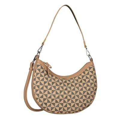 Afbeelding van Gabor Schoudertas Meria Hobo Bag Printed Black Taupe