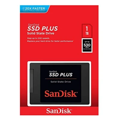 Afbeelding van SanDisk SDSSDA 1T00 G26, SSD PLUS 1TB SATA III interne 2,5 inch tot 535 MB/s, zwart