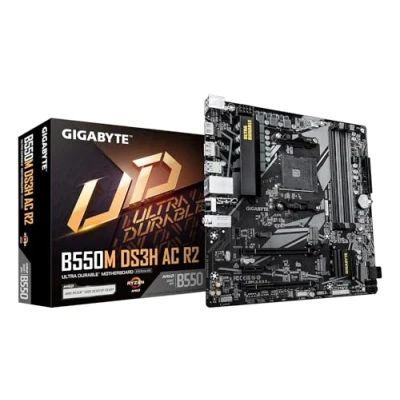 Afbeelding van GIGABYTE B550M DS3H AC R2 moederbord AMD B550 Socket AM4 micro ATX