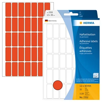 Afbeelding van HERMA Universele etiket. rood 12x30 mm 1120 St.
