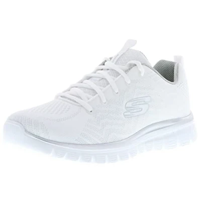 Image de Skechers Graceful Get Connected, Baskets Femme, Argent Blanc, 40 EU