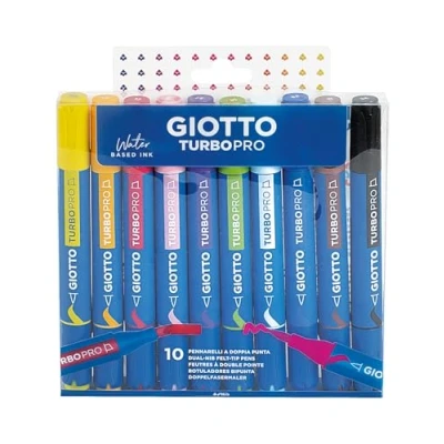 Afbeelding van Giotto F428300, 10 kleuren, Verschillende Ronde punt &amp; penseelpunt, Meerkleurig, Jongen/meisje, Volwassene/Kind