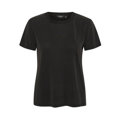 Afbeelding van Soaked in Luxury Slcolumbine Crewneck SS Tshirt basic, Dames, Maat: Small, Black