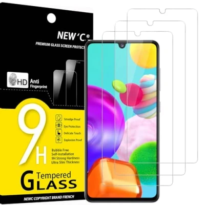 Afbeelding van NEW&#039;C 3 stuks gehard glas voor Samsung Galaxy A41, displaybeschermfolie effectief tegen krassen zonder luchtbellen extreem robuust (0,33 mm HD ultra transparant) hardheid 9H