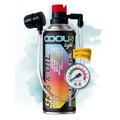 Afbeelding van COOL5 r134a navulset, gas airconditioning auto 2in1 HOBBY met geïntegreerde drukslang manometer