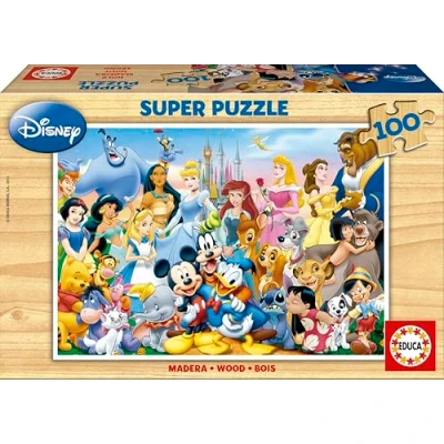 Image de Puzzle en bois Educa Famille Disney, 100 pièces