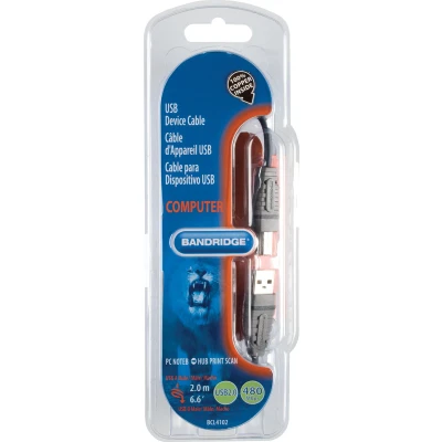 Afbeelding van Bandridge USB 2.0 A B Kabel Grijs 2 meter