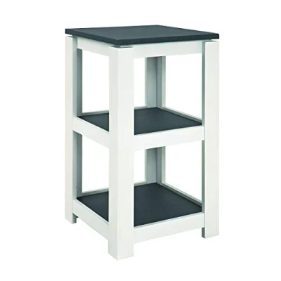 Afbeelding van Bijzettafel Marius 40x40cm, 1 legplank wit/antraciet