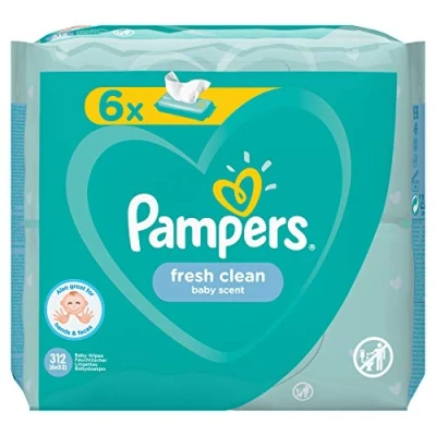 Afbeelding van Pampers Fris Schoon (312 Stuk)