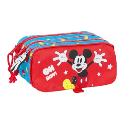 Afbeelding van Pennenetui met 2 vakken Mickey Mouse Clubhouse Fantastic Blauw Rood 21,5 x 10 8 cm