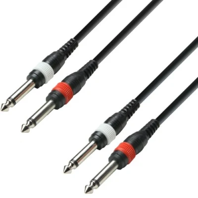 Afbeelding van Adam Hall Cables 3 STAR TPP 0100 audiokabel 2 x 6,35 mm jack mono op 1 m