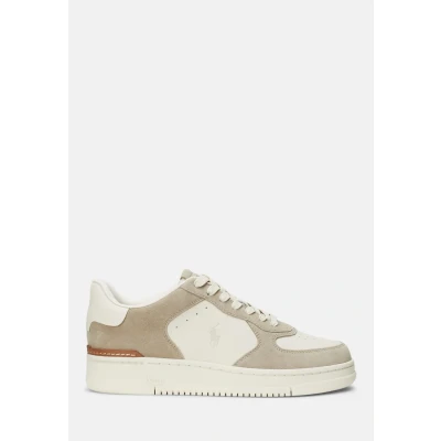 Afbeelding van Polo Ralph Lauren Masters Court Leather Suede Sneaker Unisex Sneakers laag, Maat: 46, Milkshake/ecru Schoenen