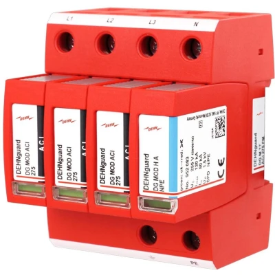 Afbeelding van DEHN 952341 DEHNguard M DG TT ACI 275FM 4polig Overspanningsveilige afleider Overspanningsbeveiliging voor: Verdeelkast 80 kA 1 stuk(s)