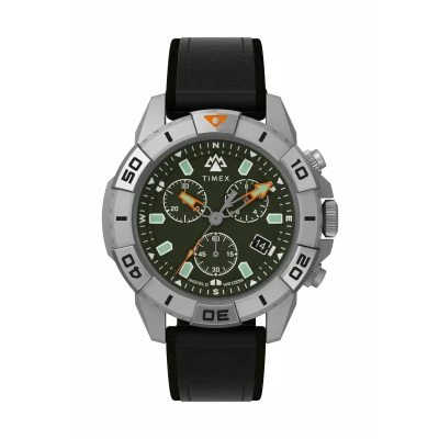 Afbeelding van Timex Ridge Chrono TW2W16100 Horloge Leer Zwart Ø 42 mm
