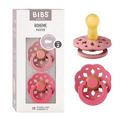 Afbeelding van Bibs Fopspeen Boheme Round Dusty Pink / Coral Size 2 (2 stuks)