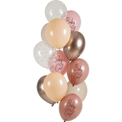 Afbeelding van Folat Ballonnen Baby Girl (12 stuks 33 cm)