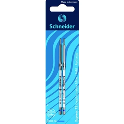 Afbeelding van Schneider balpenvulling Express 75 M blauw blister a 2 stuks S 77142