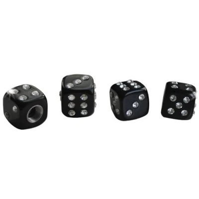 Image de Foliatec bouchons de valve AirCaps Crystal Cube aluminium noir 4 pcs