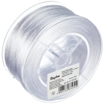 Afbeelding van Rayher Hobby 5137502 satijnen koord, diameter 2 mm, rol van 50 m, wit, voor sieraden