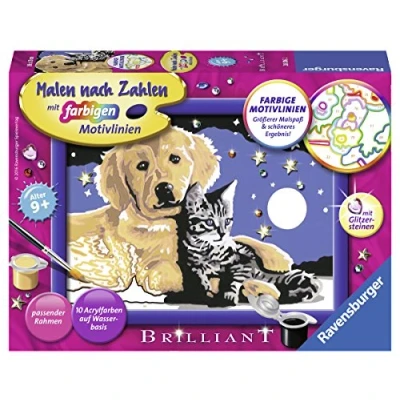 Afbeelding van Ravensburger 28016 Set kleuren op nummer kleurplaat en kleurboek