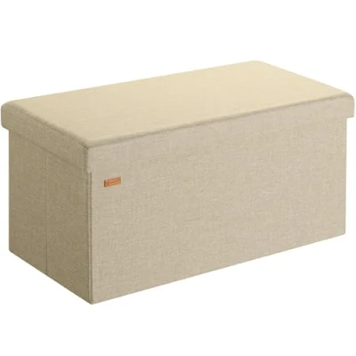 Afbeelding van Casaria Zitbank met Opbergruimte 80x40x40cm 100L Kunstleer Beige