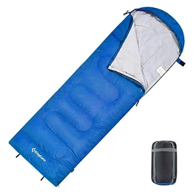Afbeelding van KingCamp Slaapzak Eenpersoons (220 x 75cm) 3 4 Seizoenen Volwassen Kind Envelopstijl Gemakkelijk te dragen Lichtgewicht &amp; Waterdicht Warm voor Kamperen Buitenshuis in Blauw Groen Roze Paars