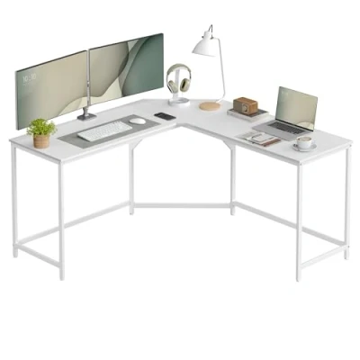 Afbeelding van VASAGLE LWD073W01 L vormig hoekbureau voor videogames, 149 x 76 cm