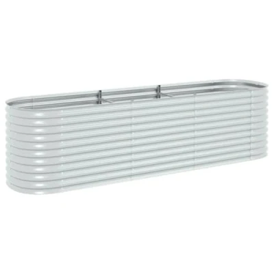 Afbeelding van Plantenbak verhoogd 320x80x81 cm gegalvaniseerd staal zilver