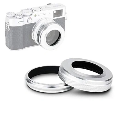Afbeelding van JJC Metalen zonneklep met adapterring voor Fujifilm Fuji X100VI X100V X100 X100S X100T X100F camera&#039;s vervangt LH AR zilver
