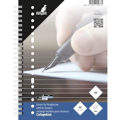 Afbeelding van Kangaro collegeblok A5 17 gaats 80 vetl lijn K 5545