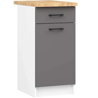 Afbeelding van Keukenkast modulaire OLIWIA S40 met Verkblad / Onderkast 1 Deur en Lade AKORD Furniture Factory Wit Grafietgrijs 40 x 85 46 cm