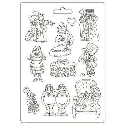 Afbeelding van Stamperia Soft Mould A4 Alice King (K3PTA4506) (DISCONTINUED)