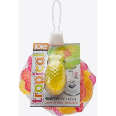 Afbeelding van Joie Tropical Set Van 20 Herbruikbare Ijsblokjes Flamingo En Ananas
