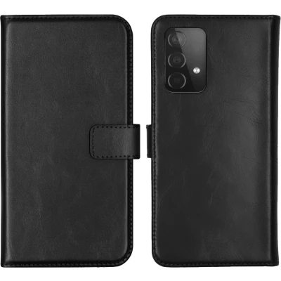 Afbeelding van Selencia Hoesje Geschikt voor Samsung Galaxy A52 (4G) / A52s (5G) Met Pasjeshouder Echt Lederen Bookcase Zwart