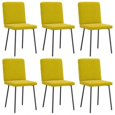 Afbeelding van vidaXL Eetkamerstoelen 6 st fluweel geel