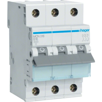 Afbeelding van Hager MCN316 Zekeringautomaat 3 polig 16 A