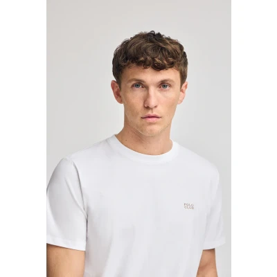 Afbeelding van Polo Club Heren Wit Basic T Shirt Met Ronde Hals En Geborduurd Detail L
