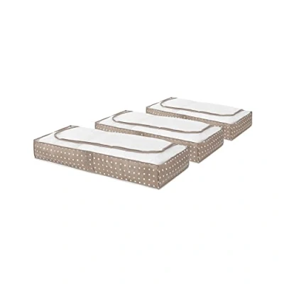 Afbeelding van Compactor 3 stuks opberghoezen voor onderbed, Rivoli, bruin, polypropyleen en EVA, 45 x 108 H 15 cm, RAN9816
