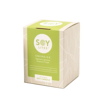 Afbeelding van Soylites Soycandle Energise Peppermint, Spearmint, Geranium &amp; Ginger 70ML