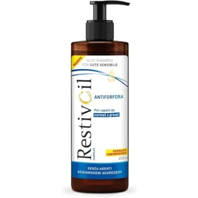 Afbeelding van RestivOil Complex anti roos olie shampoo voor normaal tot vet haar met seborrheic en jeuk werking, 400 ml