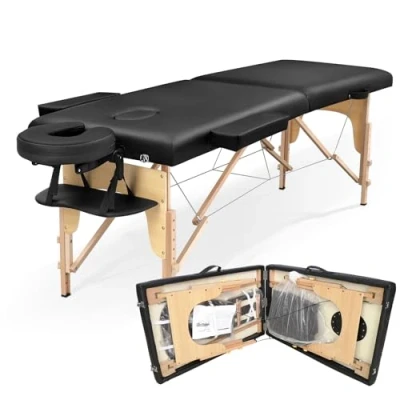 Afbeelding van Eccellensedie massagetafel, inklapbaar, hout, 2 zones, voor fysiotherapie en tatoeages