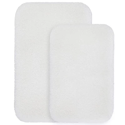 Afbeelding van Antislip Badkamermat Set van 2 Verdikte Badkamermatten Absorberende Douchemat Ultra zachte Microvezel Badmat 40 x 60 cm en 50 80 (Wit)